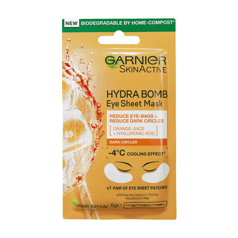 Garnier Hydra Bomb Hyaluronic Acid + Orange Extract Eye Sheet Mask 