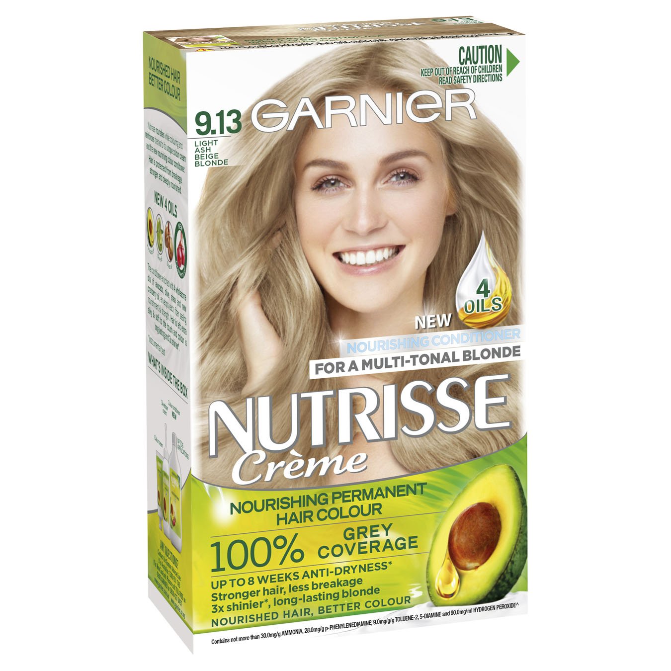 Nutrisse Permanent Hair Colour 9 13 Natural Light Ash Blonde