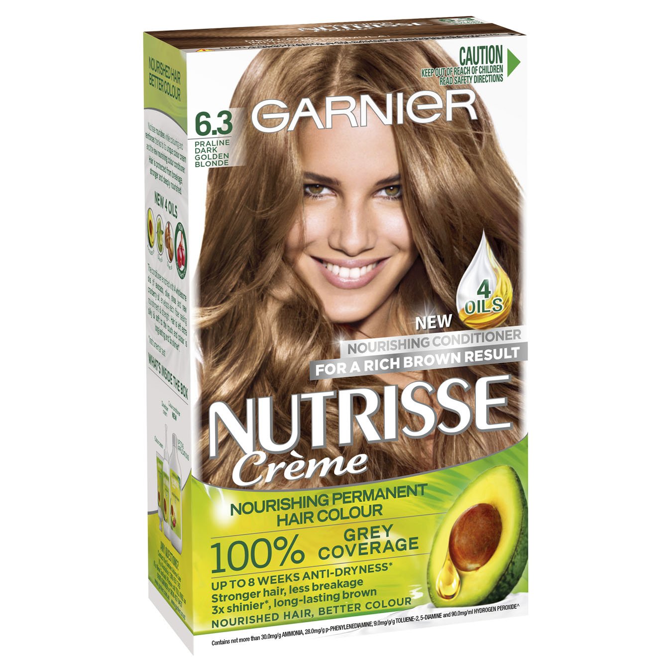 Nutrisse Permanent Hair Colour 6 3 Praline Dark Golden Blonde