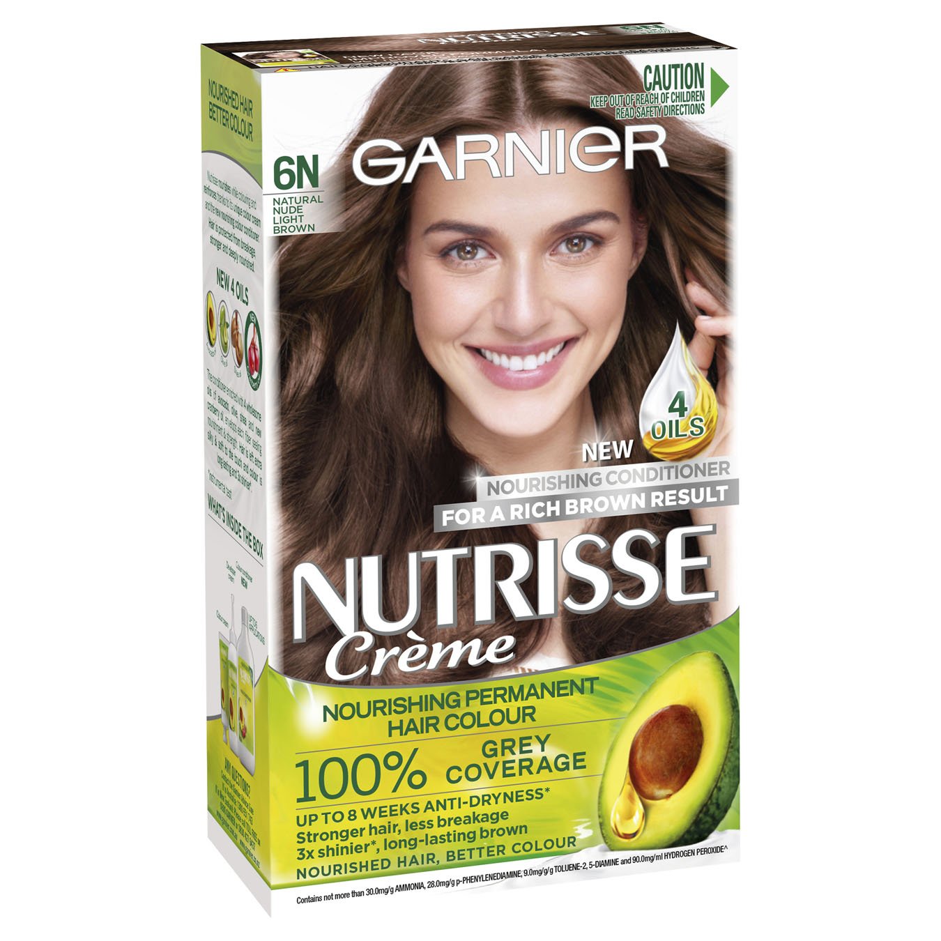 Nutrisse Permanent Hair Colour 6n Nude Light Brown Garnier