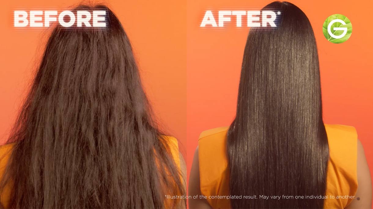 Before and After Fructis Hair Drink