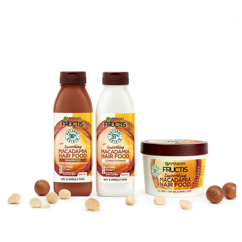 Garnier - Fructis Hair Food Shampoo, Conditioner and Mask with Macadamia