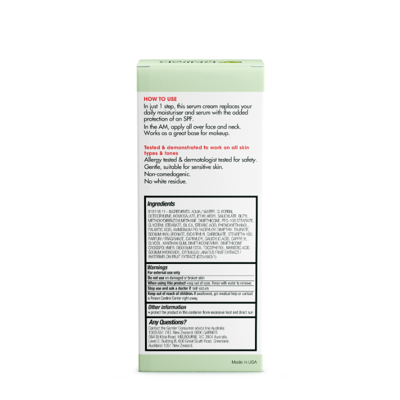 Garnier Green Labs Hyalu-Melon Replumping Serum Cream SPF 15 72ml