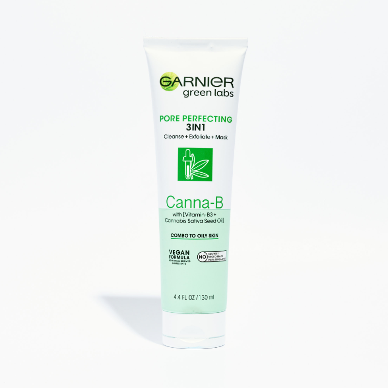 Garnier Green Labs Canna-B Pore Perfecting 3 in 1 Clay Cleanser 130ml