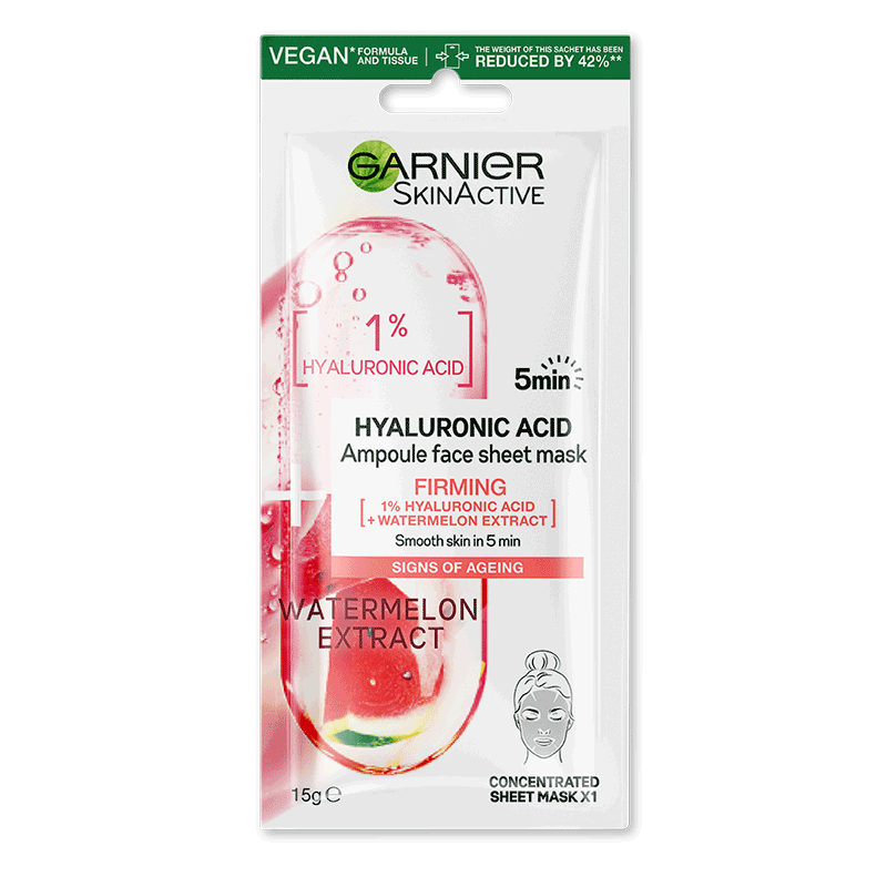 Hyaluronic Acid Firming Ampoule Face Sheet Mask Watermelon Extract