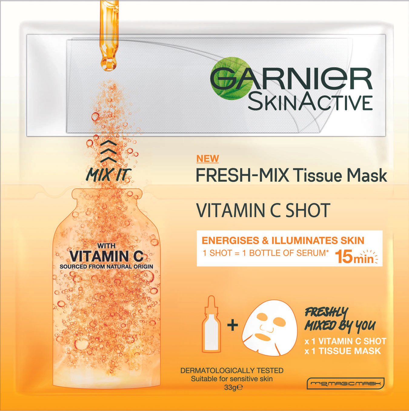 Skin Active Fresh Mix Tissue Mask with Vitamin C
