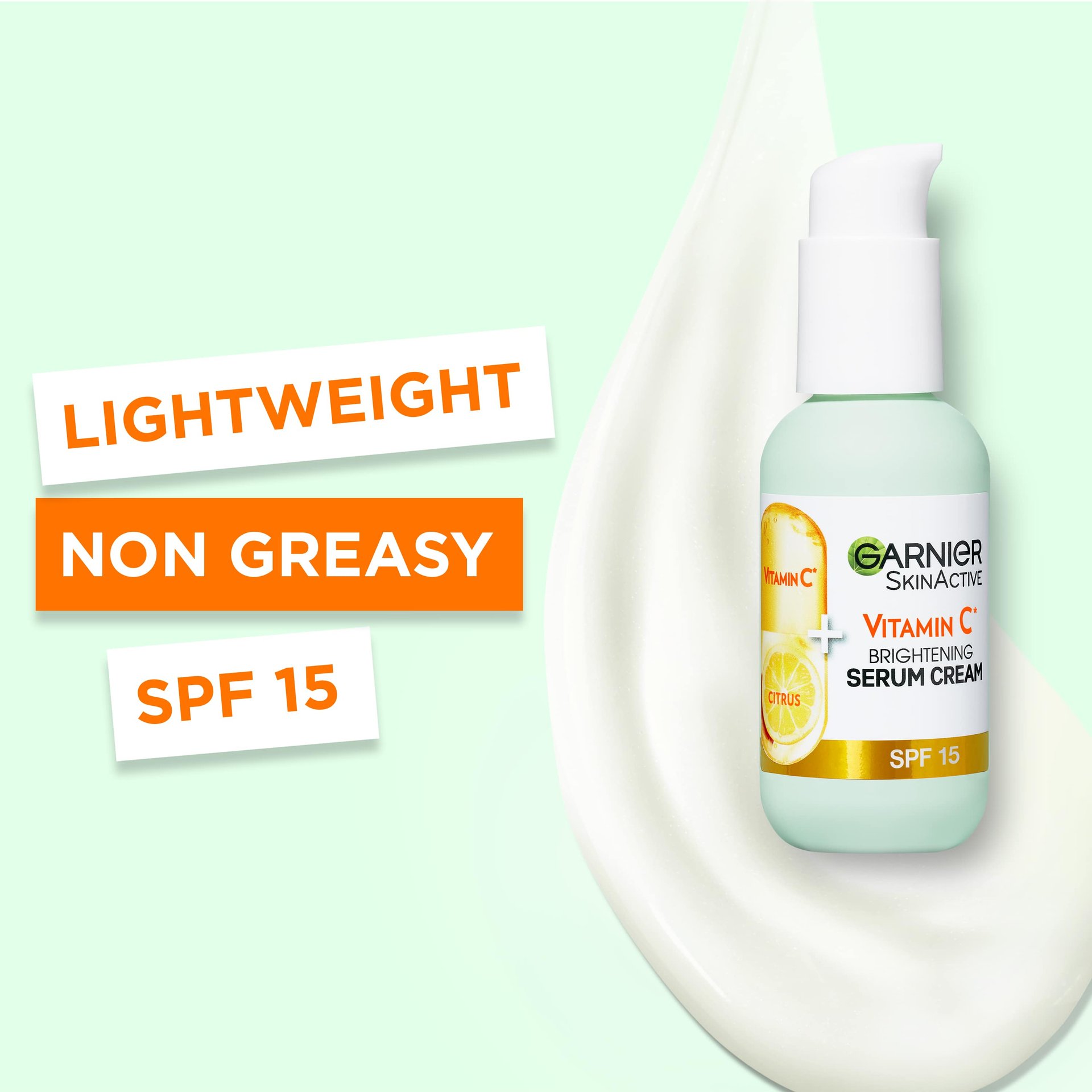 Cream Vitamin C Serum - Lightweight, Non-Greasy Formula with SPF15