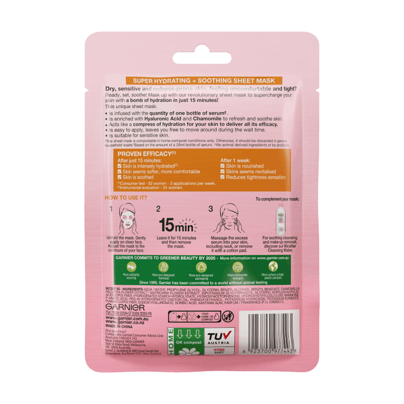 Garnier Hydra Bomb Hyaluronic Acid + Chamomile Sheet Mask