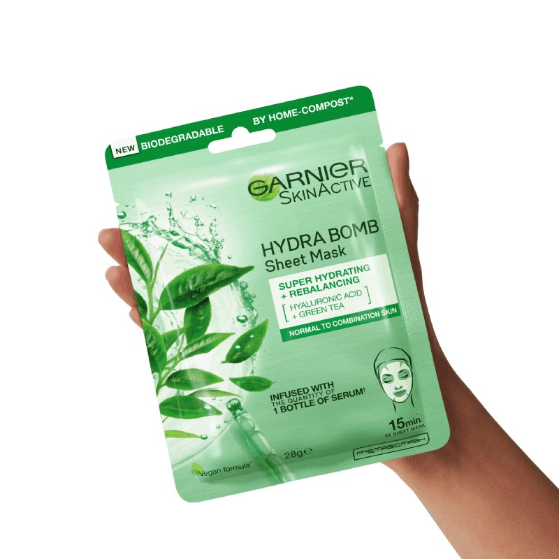 Shop Garnier Hydra Bomb Hyaluronic Acid + Green Tea Sheet Mask