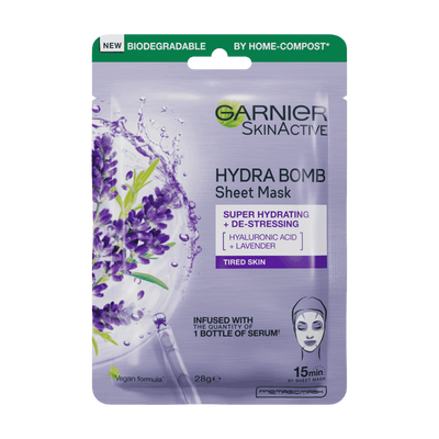 Garnier Hydra Bomb Hyaluronic Acid + Lavender Sheet Mask