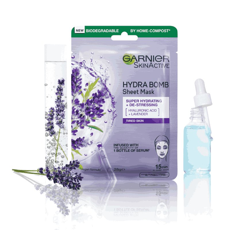 Shop Garnier Hydra Bomb Hyaluronic Acid + Lavender Sheet Mask Garnier