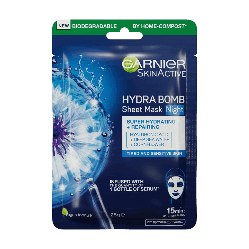 Garnier Hydra Bomb Hyaluronic Acid Night Sheet Mask