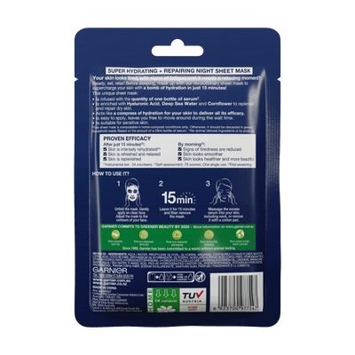 Garnier Hydra Bomb Hyaluronic Acid Night Sheet Mask