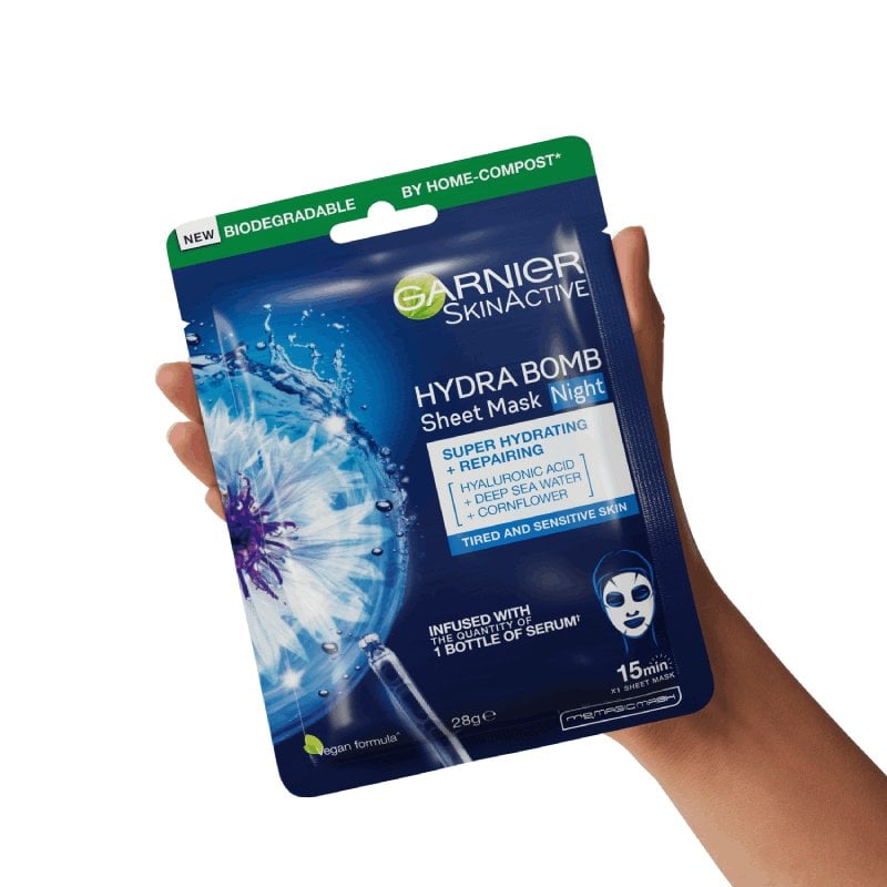 Garnier Hydra Bomb Hyaluronic Acid Night Sheet Mask