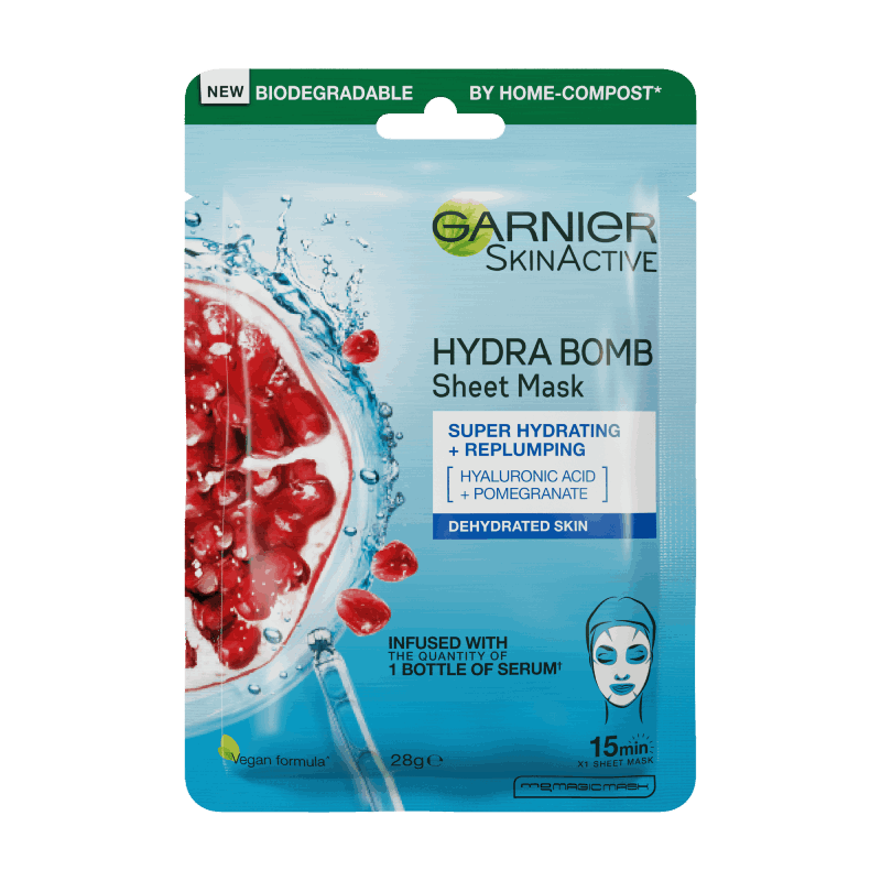 Shop Garnier Hydra Bomb Hyaluronic Acid + Pomegranate Sheet Mask