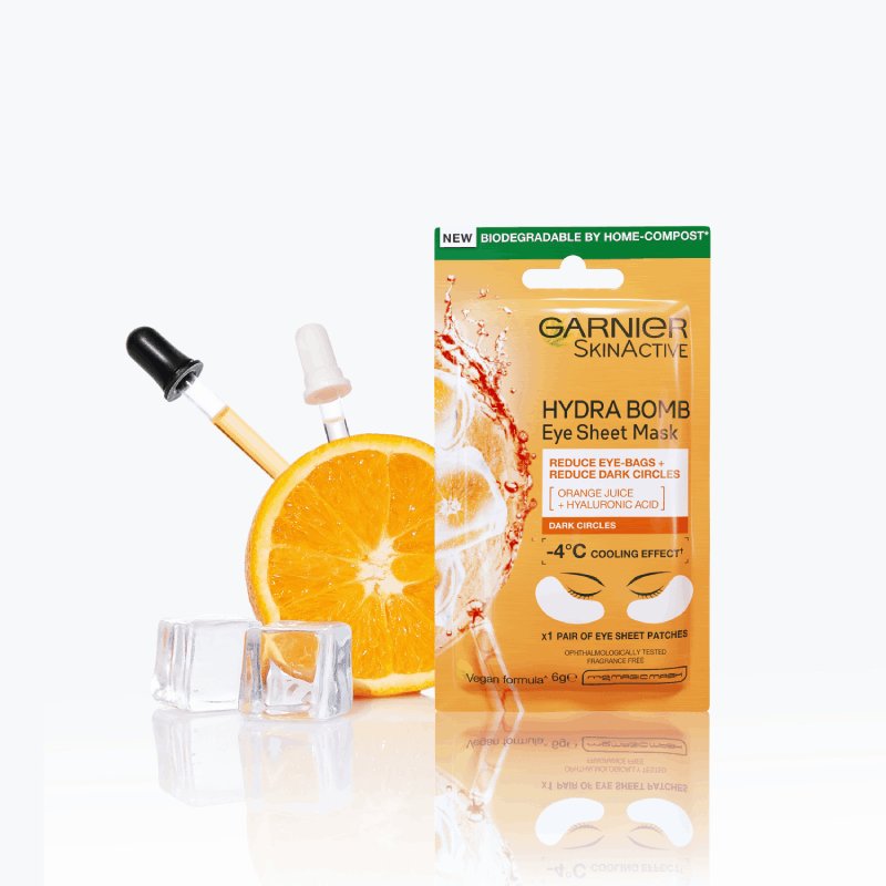 Garnier Hydra Bomb Hyaluronic Acid + Orange Extract Eye Sheet Mask 