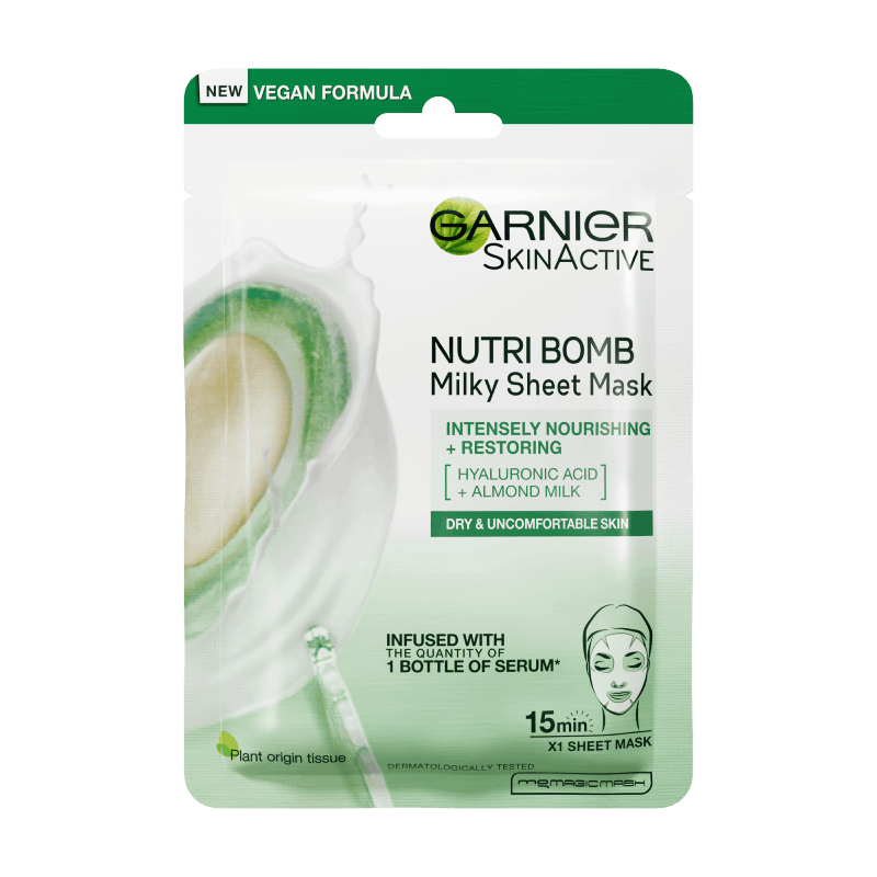 Garnier Nutri Bomb Milky Sheet Mask Hyluronic Acid + Almond Milk