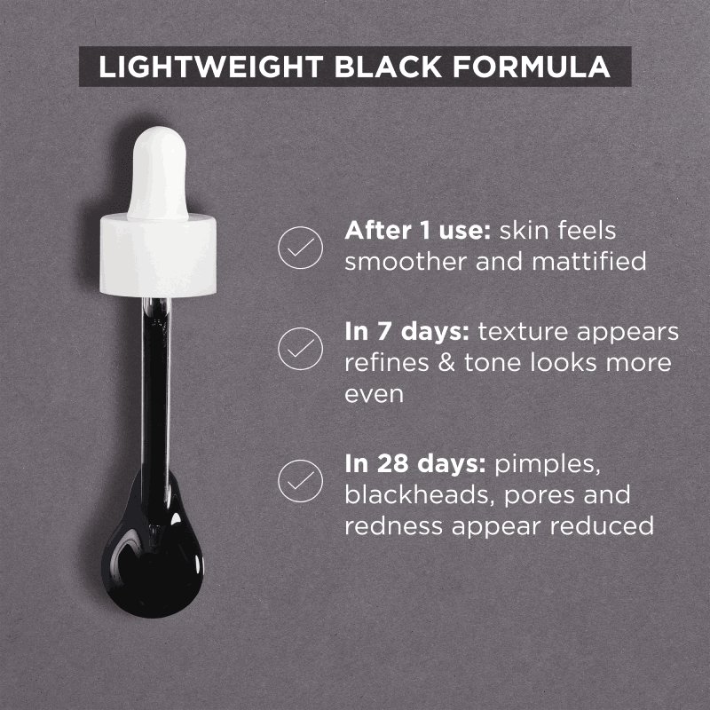 AHA BHA Anti Blemish Serum Lightweight Black Formula