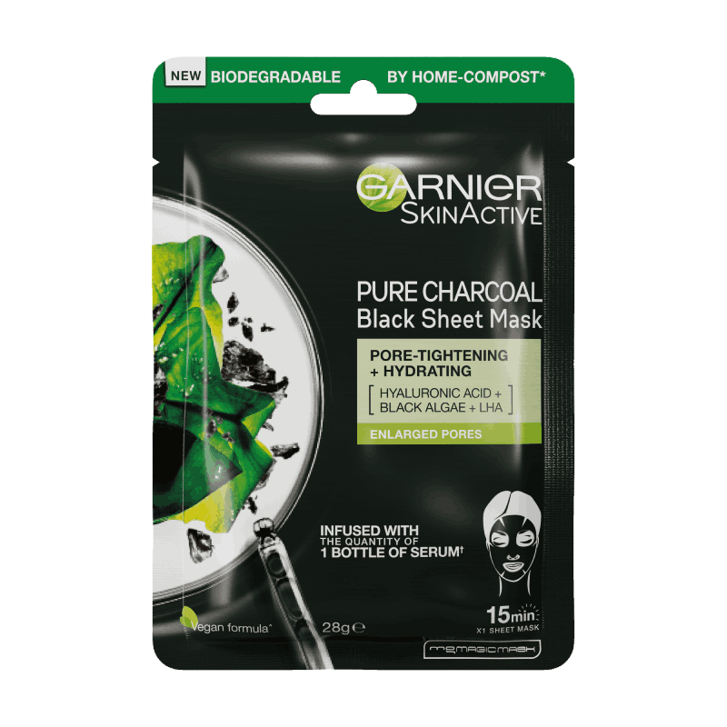 Garnier Pure Charcoal Hyaluronic Acid + Black Algae Sheet Mask